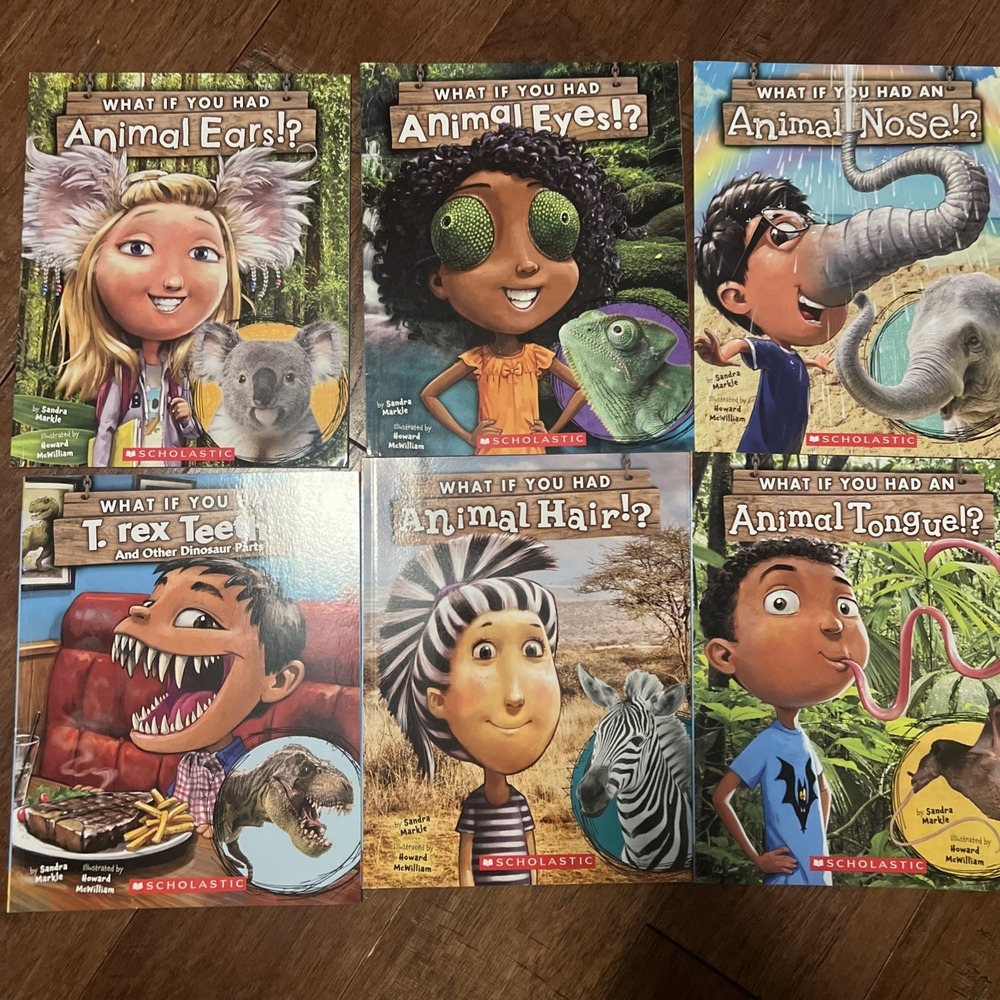 What If You Had Animal...Nose, Hair, Ears, Eyes, Teeth Lot 6 Books ~ Markle